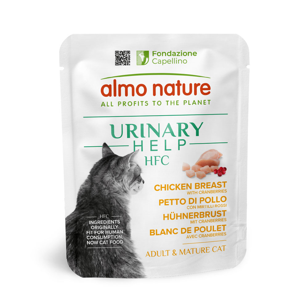 Almo Nature HFC Voordeelverpakking: 24x50g  Urinary Help Kipfilet met Veenbessen natvoer voor katten