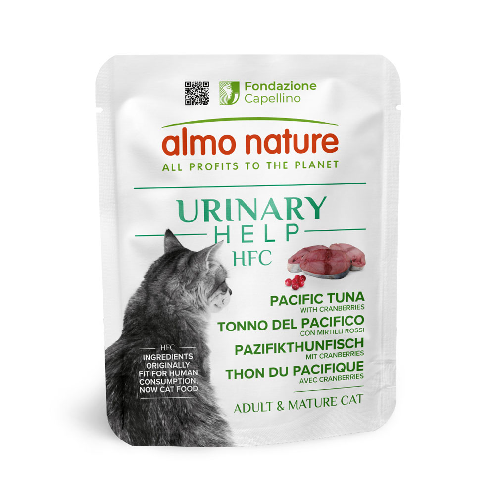 Almo Nature HFC Voordeelverpakking: 24x50g  Urinary Help Pacific tonijn met veenbessen nat kattenvoer
