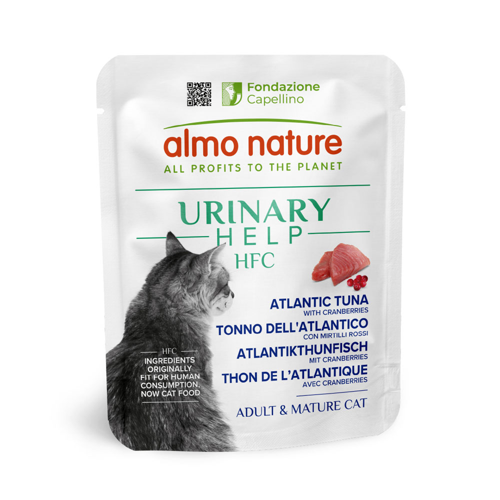 Almo Nature HFC Voordeelverpakking: 24x50g  Urinary Help Atlantische tonijn met veenbessen nat kattenvoer