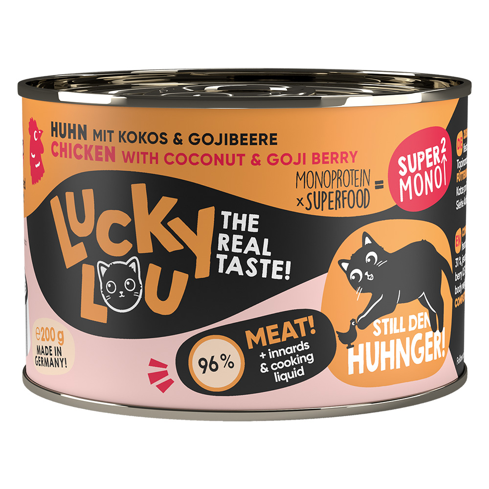 Lucky Lou 24x 200g  SuperMono² Kip kattenvoer nat