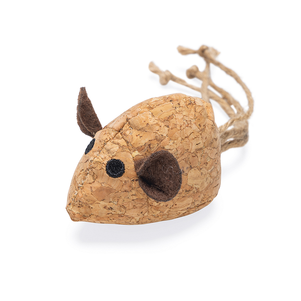Beeztees Kattenkruid kattenspeeltje kurk muis Reinie 16x6cm