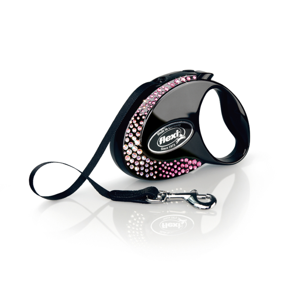 Flexi Glam Composition tuigriem, zwart Maat S: tot 12kg (3m) voor honden