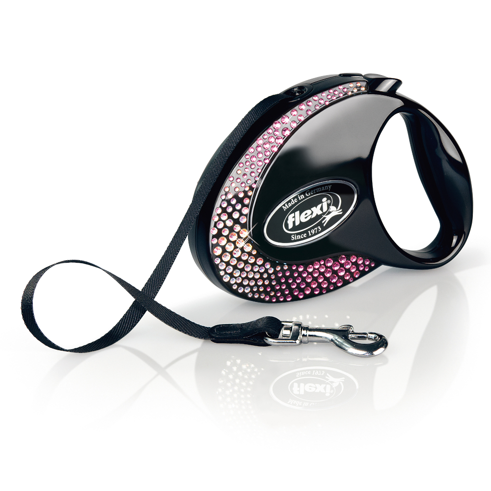 Flexi Glam Composition tuigriem, zwart maat M: tot 20kg (5m) voor honden