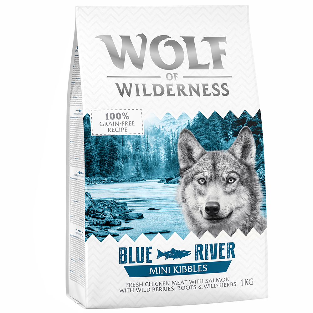 Wolf of Wilderness 1kg  Mini Blue River Zalm Hondenvoer droog
