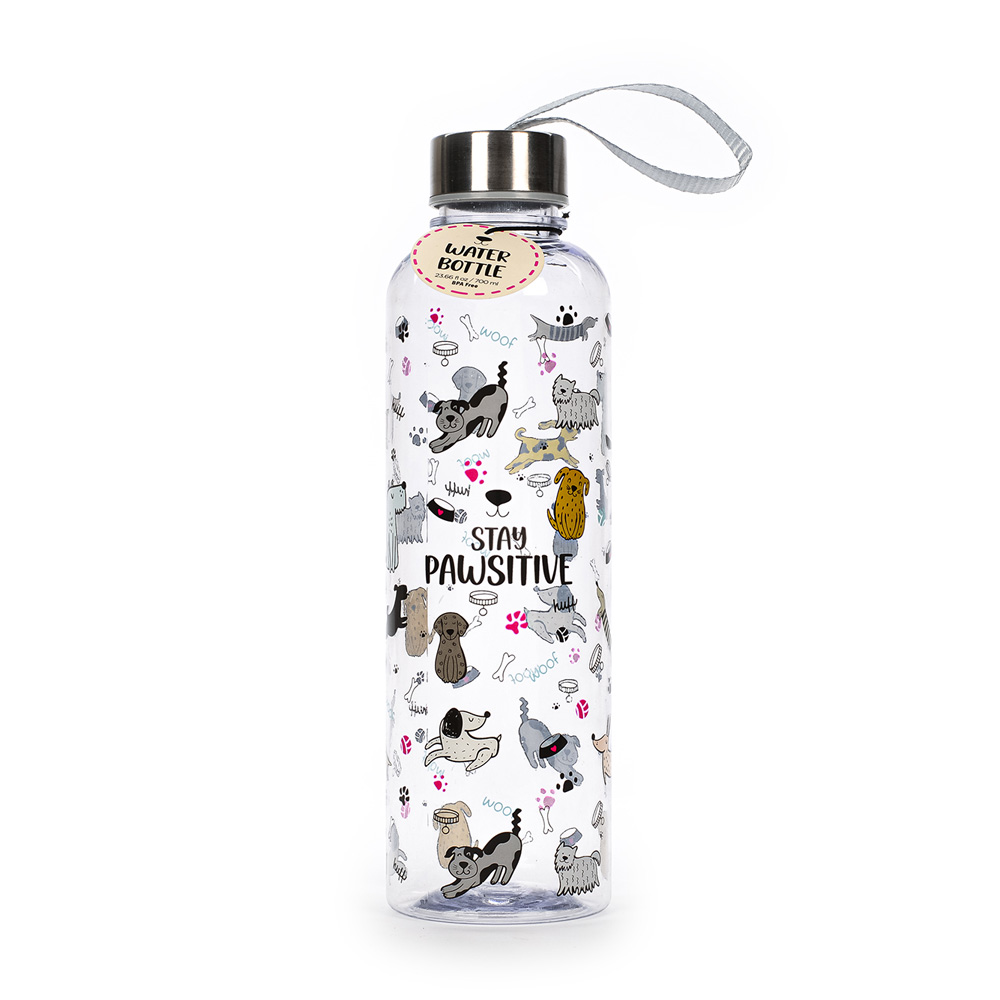 Tri-Coastal Design Stay Pawsitive waterfles met 700 ml inhoud voor katten- en hondenliefhebbers