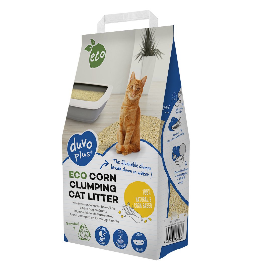 Duvo+ ECO maïs klontvormende kattenbakvulling 10KG/16,37L