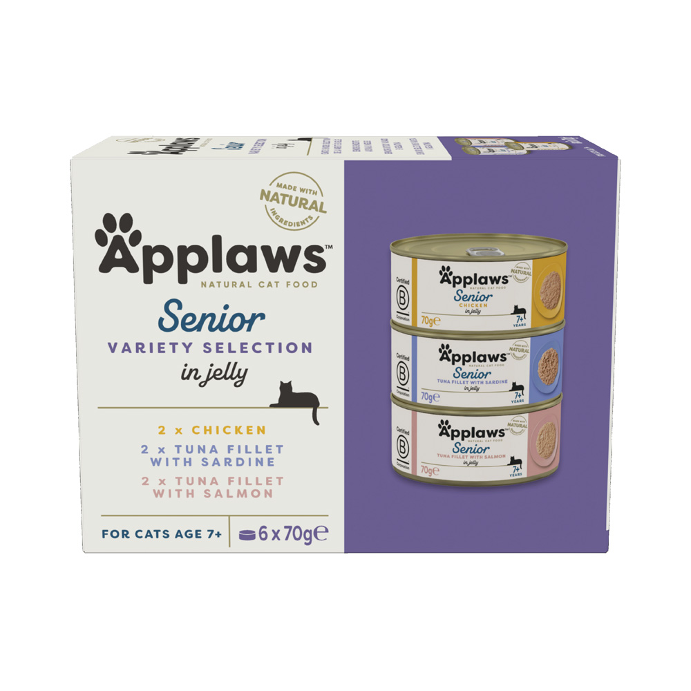 Applaws 12x 70g  Senior Mixpakket (3 Soorten) Katten Natvoer