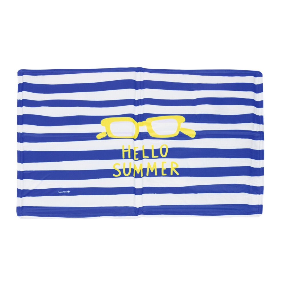 Beeztees Hondenkoelmat Hello Summer blw/wit 50 x 40 x 2 cm