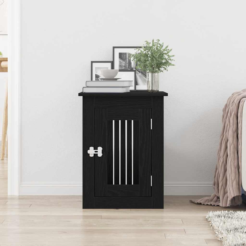 vidaXL Hondenbenchmeubel 62x45x59 cm bewerkt hout zwart eikenkleurig