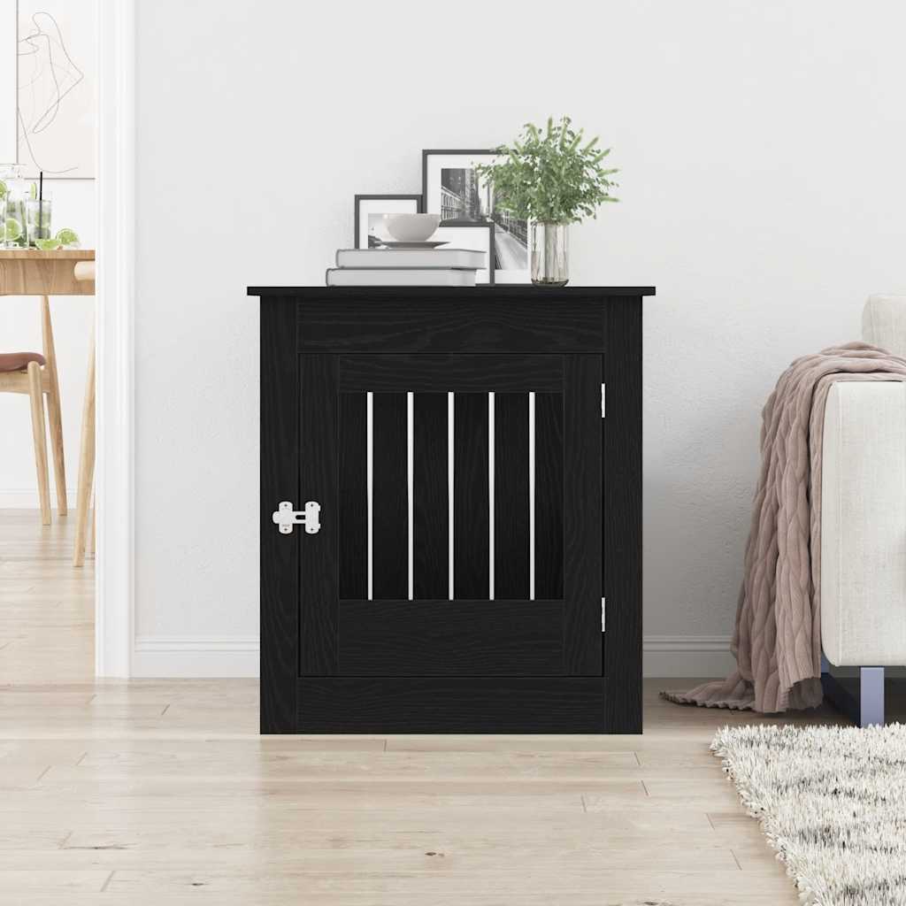 vidaXL Hondenbenchmeubel 80x64,5x71 cm bewerkt hout zwart eikenkleurig