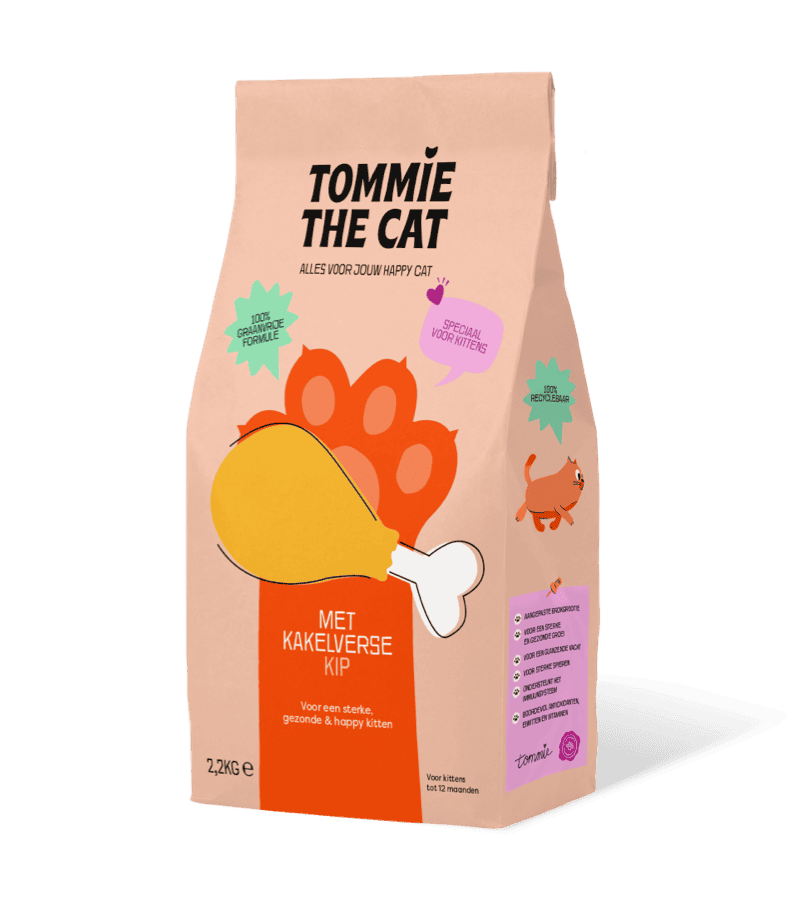 Tommie the Cat 100% graanvrije brokken - bomvol verse kip - kitten - 2,2kg - kittenvoer