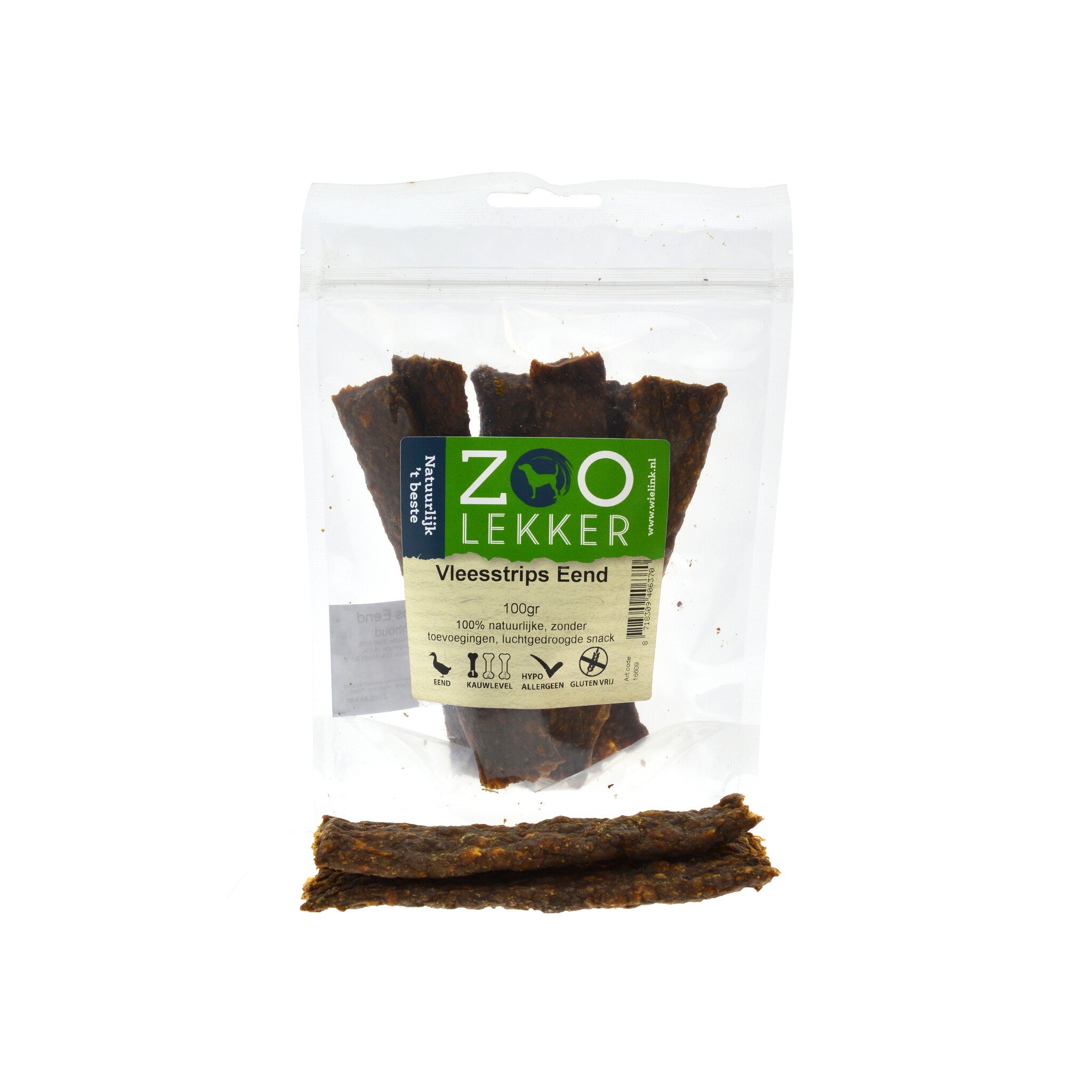 Zoolekker Vleesstrips 100 gram Eend