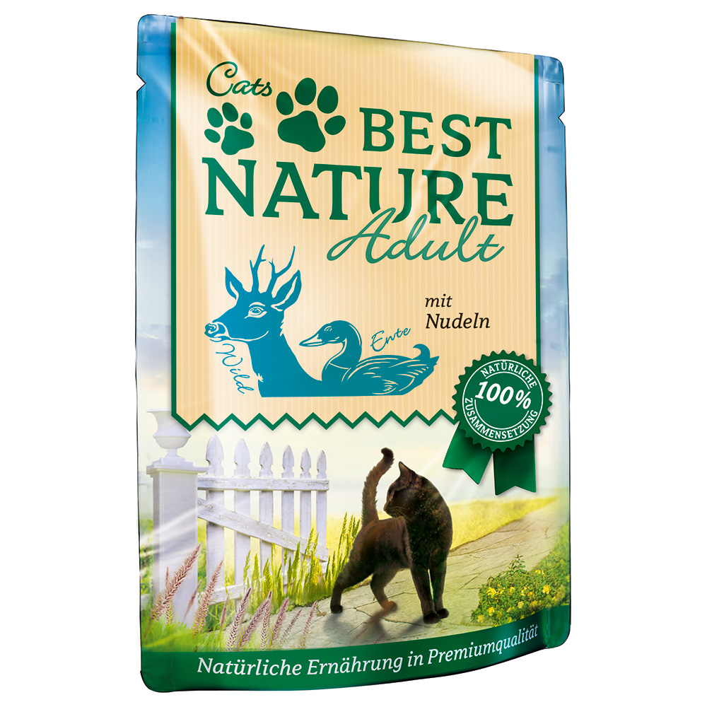 Best Nature 32x 85g  Cat Adult Wild, Eend & Noedels nat kattenvoer