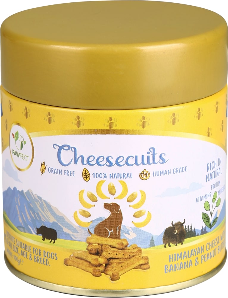 Pawfect Kaas Biscuits met Banaan en pindakaas 100 gr.