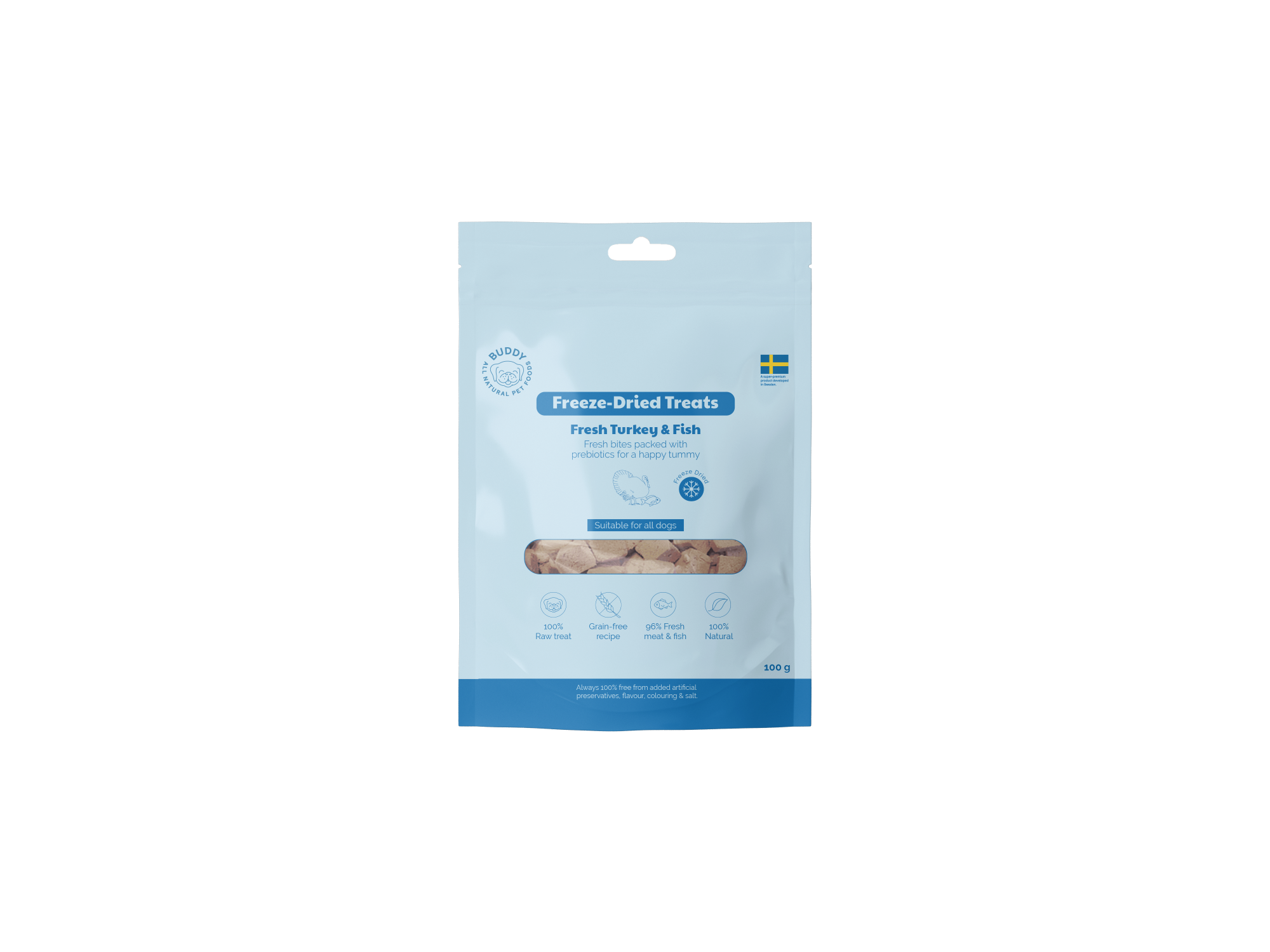 BUDDY Freeze Dried hondensnack Kalkoen&Vis 100 gr.