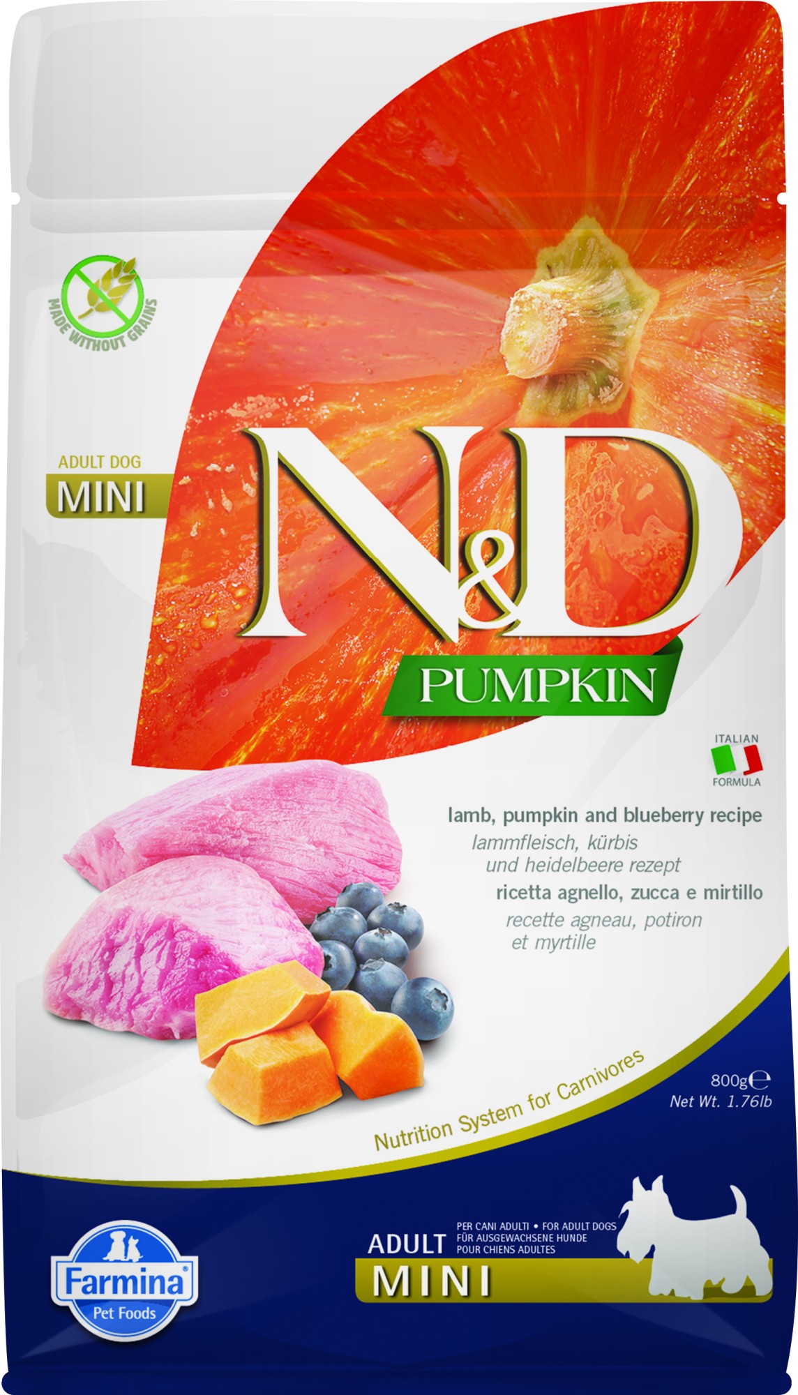 N&D Pumpkin hondenvoeding Lam small breed 800 gr.