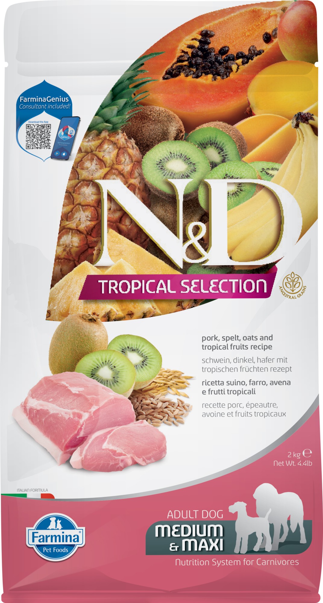 N&D Tropical hondenvoeding Varken medium/maxi 2 kg