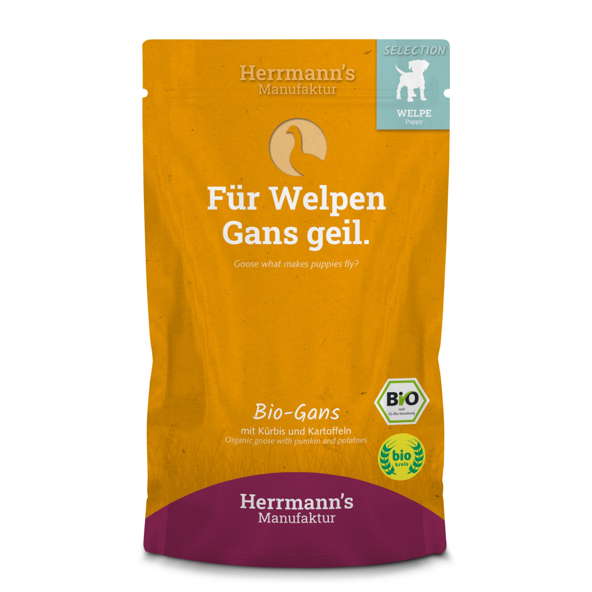 Herrmann's Bio Puppy Gans met Pompoen 150 gr. - per 15 stuks