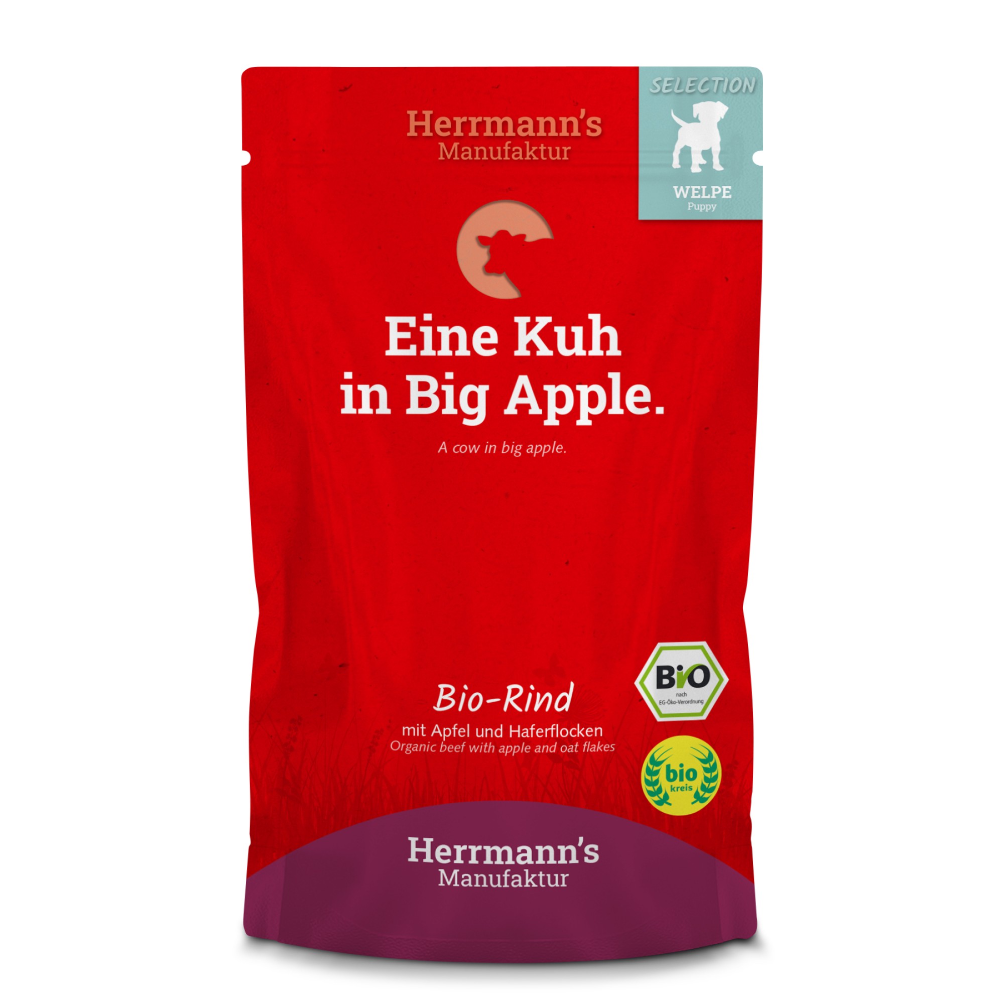 Herrmann's Bio Puppy Rund met appel 150 gr. - per 15 stuks