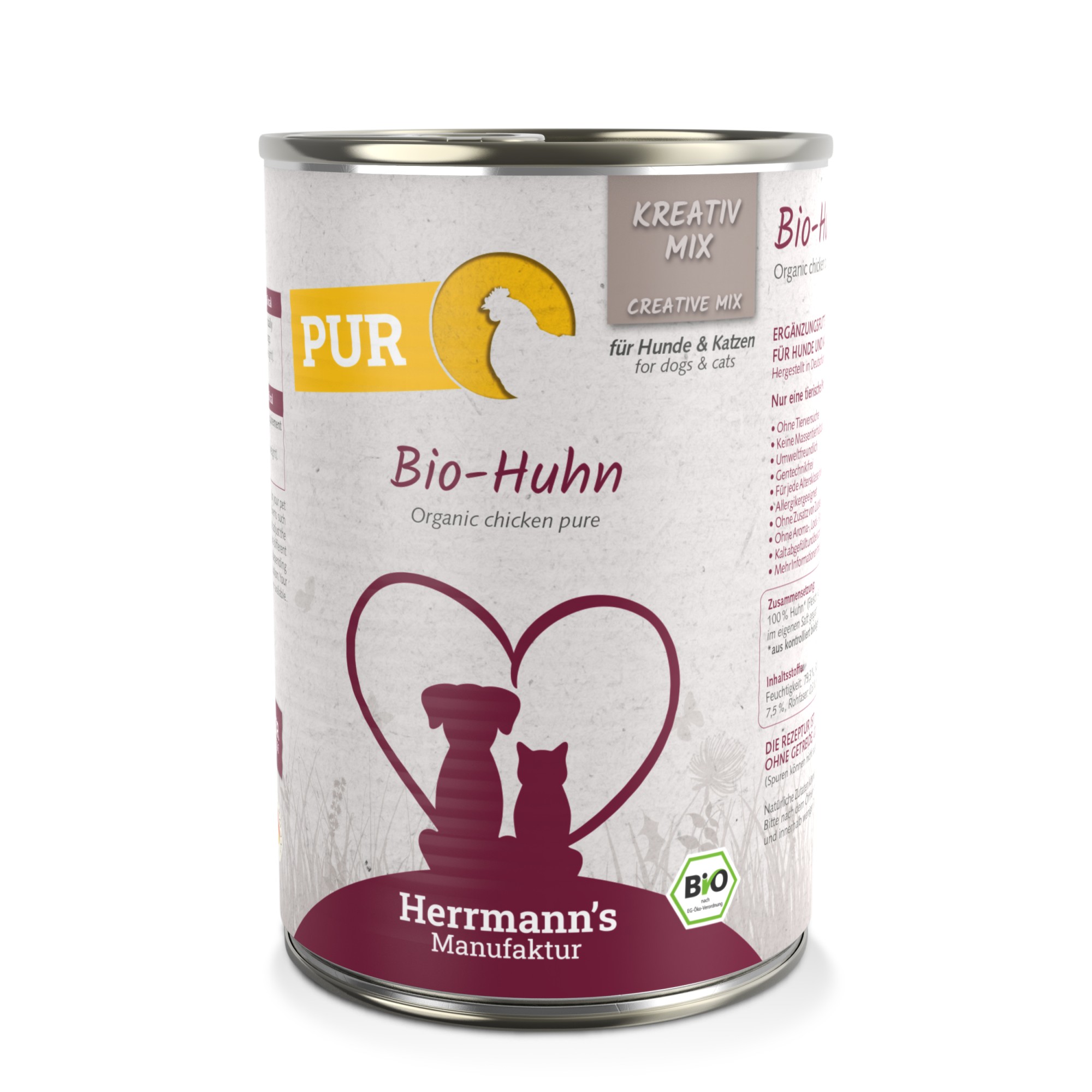 HERRMANNS Herrmann's Bio Puur Kip 400 gr. - per 6 stuks