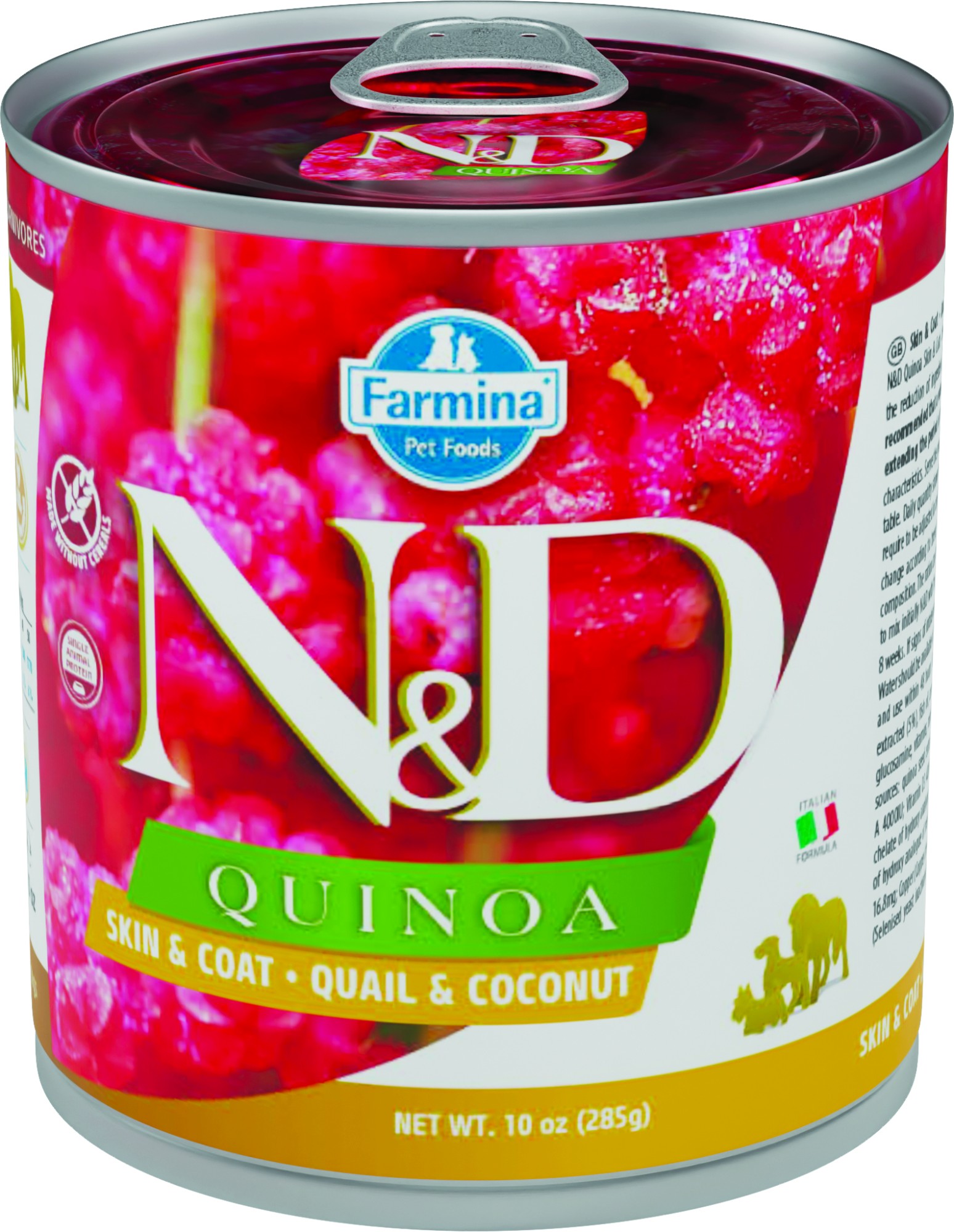 N&D Quinoa natvoeding voor de hond Skin&Coat Kwartel 285 gr. - per 6 stuks