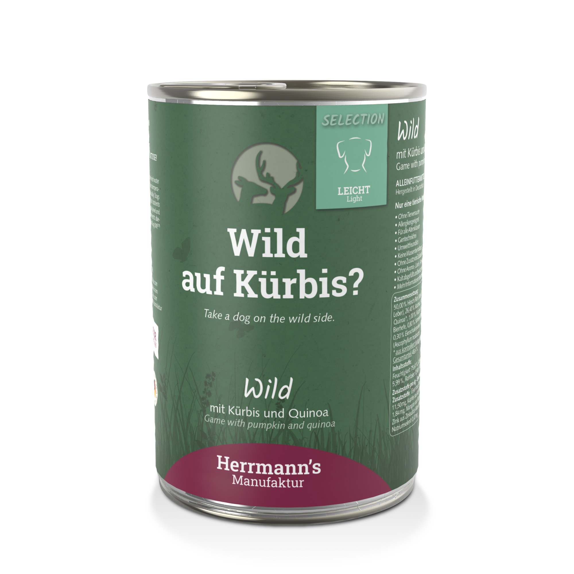 HERRMANNS Herrmann's Light hond Hert met pompoen 400 gr. - per 6 stuks