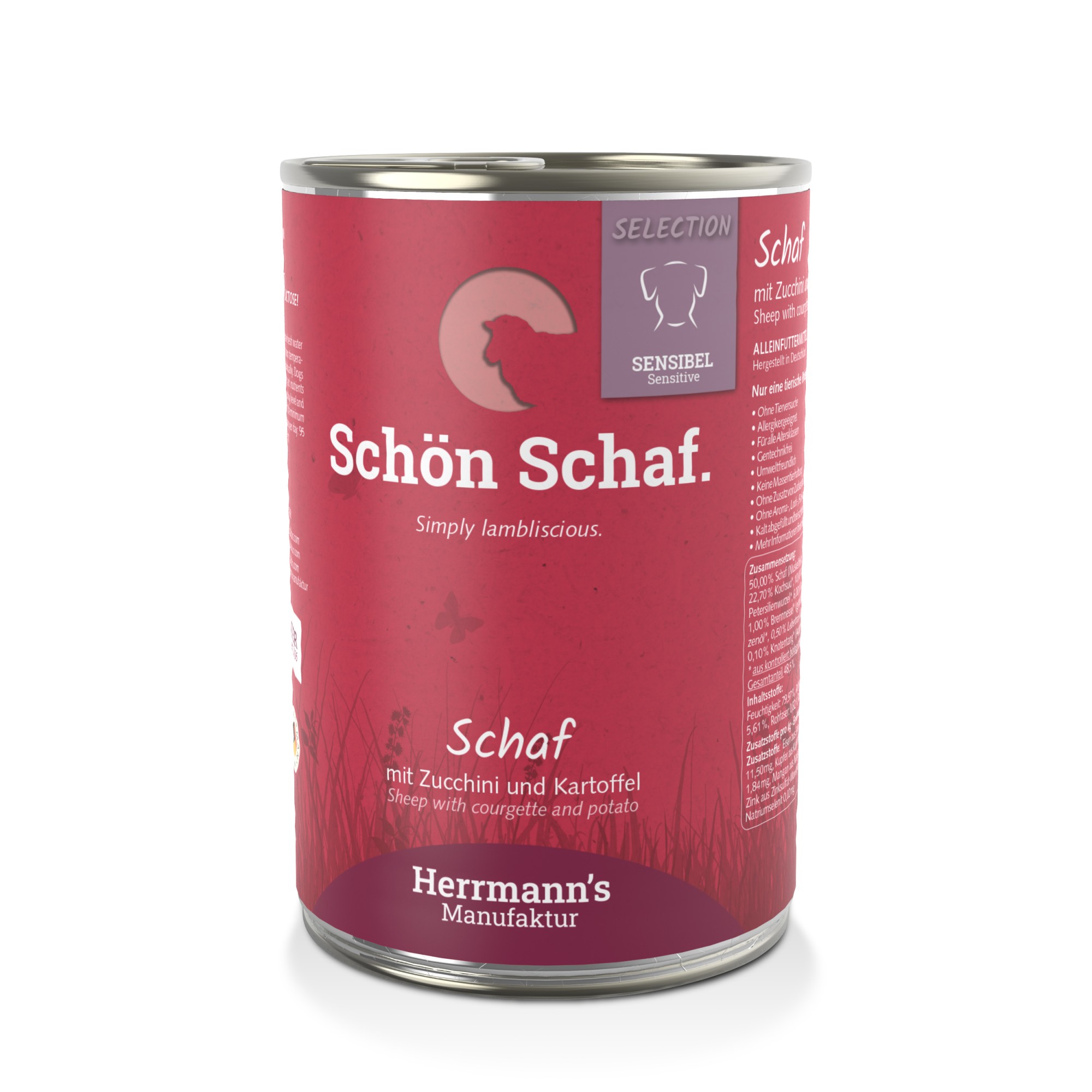 HERRMANNS Herrmann's Sensitive hond Schaap met courgette 400 gr. - per 6 stuks