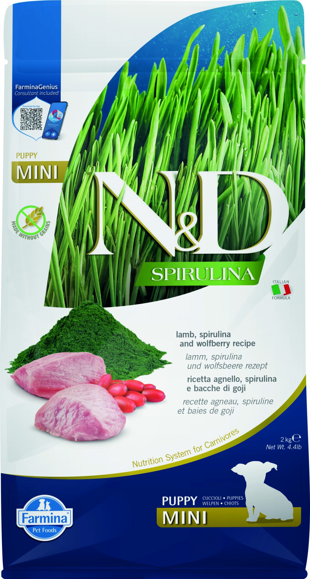 N&D Spirulina puppyvoeding Lam small breed 2 kg