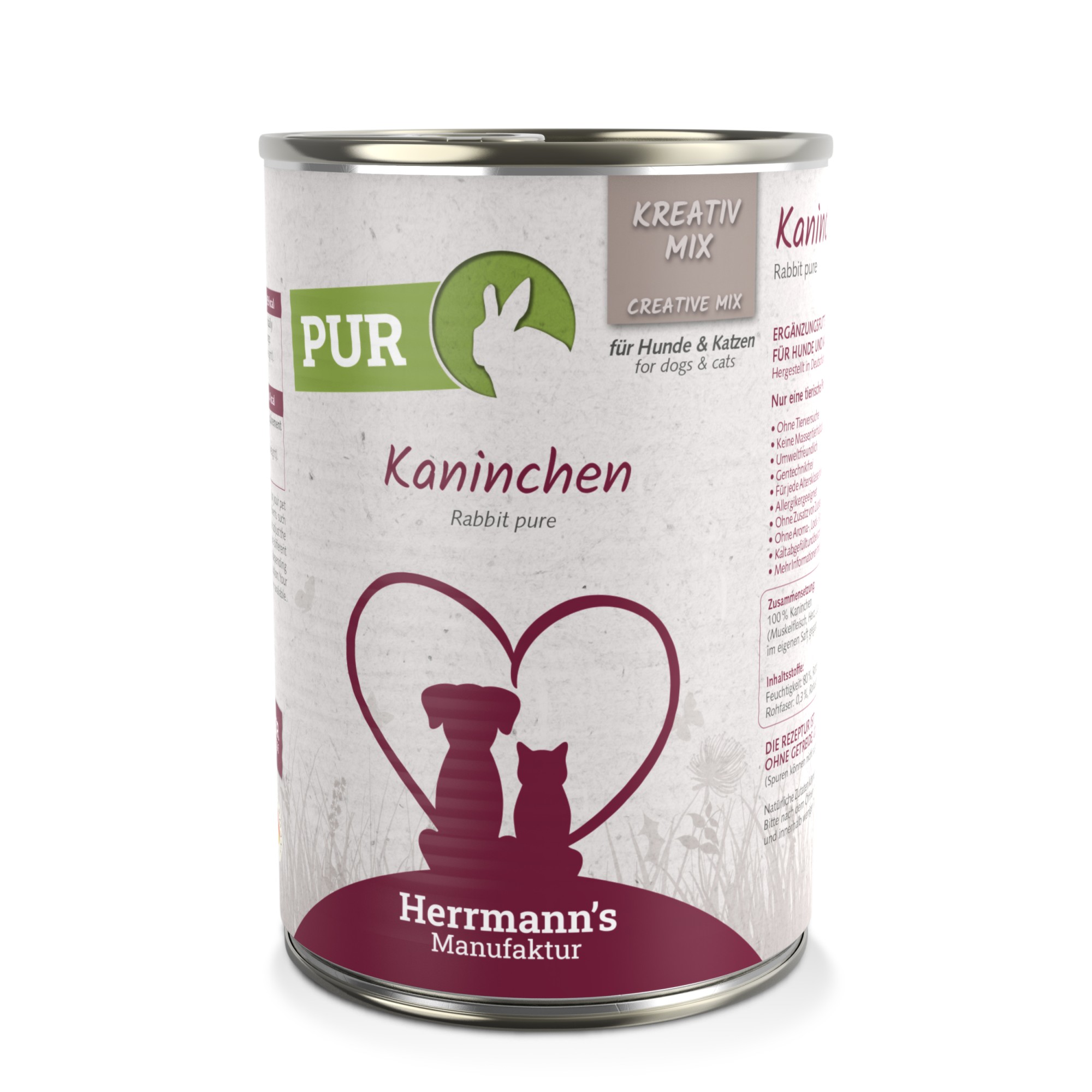 HERRMANNS Herrmann's Puur Konijn 400 gr. - per 6 stuks