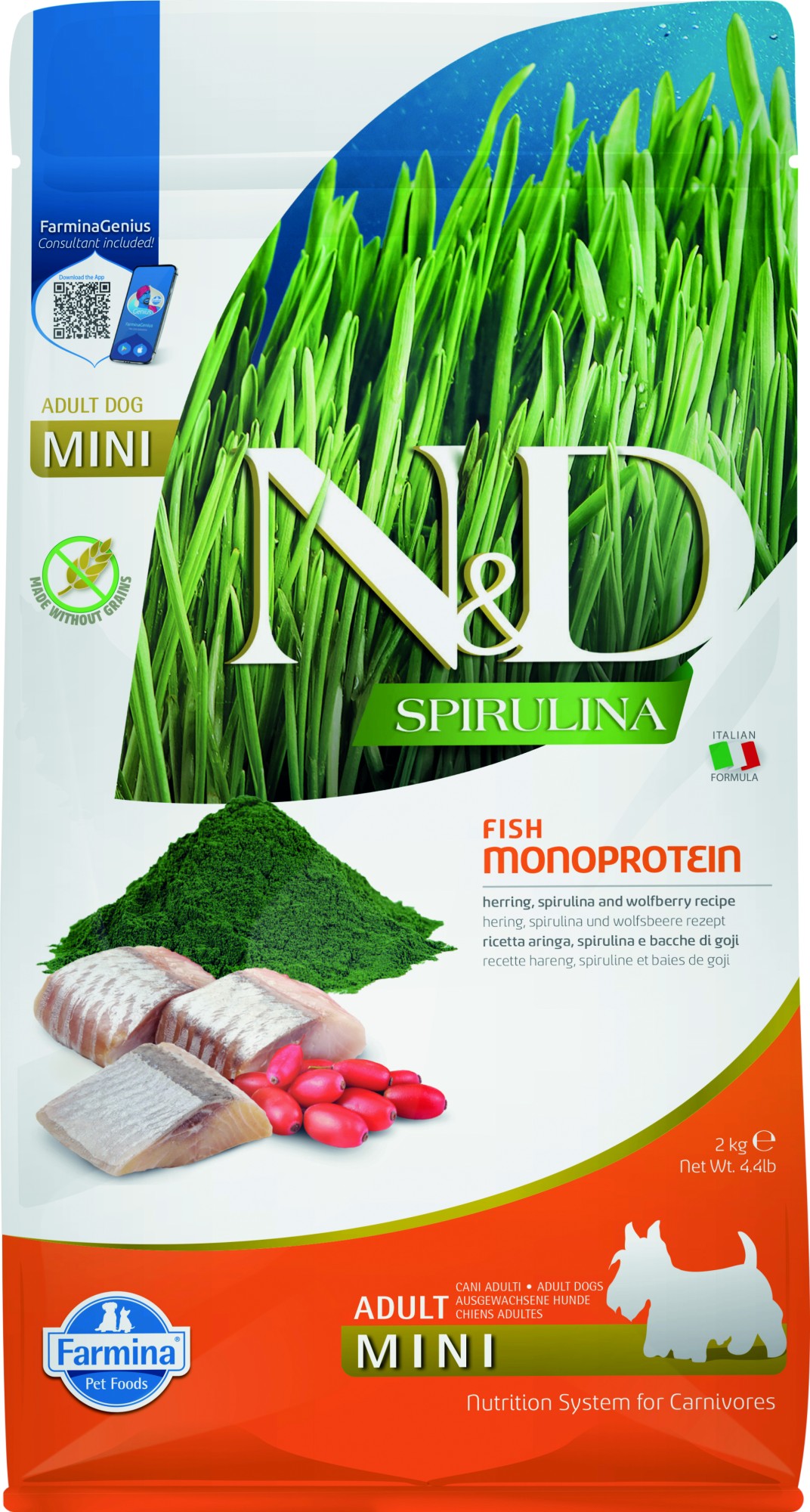 N&D Spirulina hondenvoeding Haring small breed 2 kg