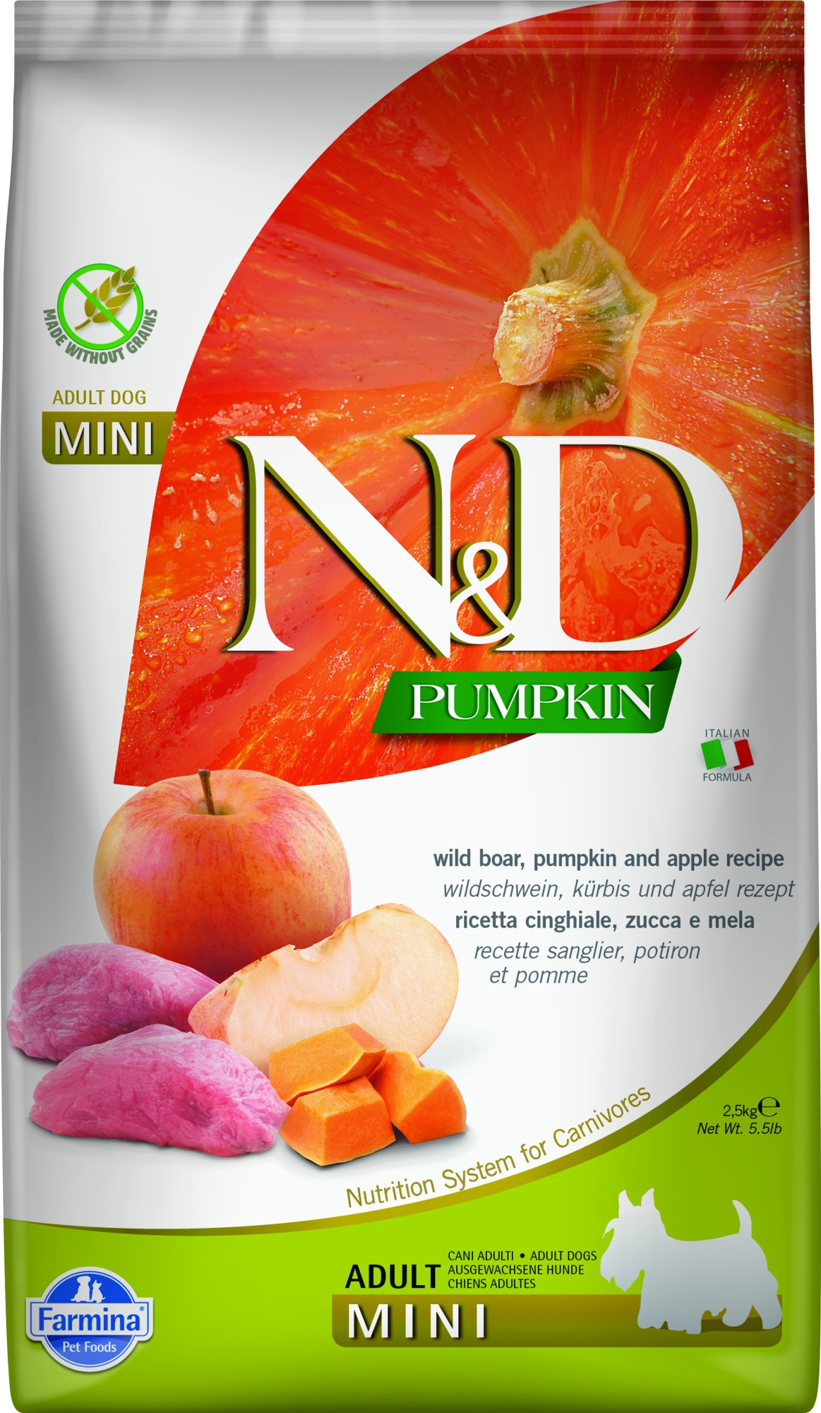 N&D Pumpkin hondenvoeding Wild Zwijn small breed 2,5 kg