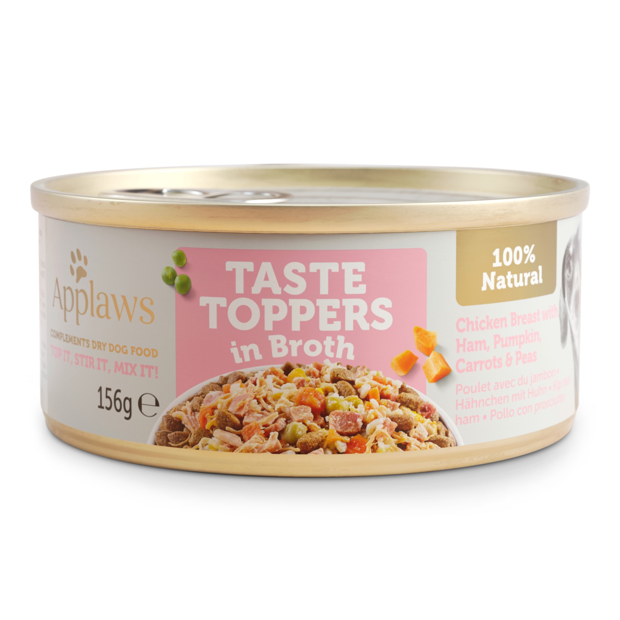 Applaws Dog Taste Toppers Kip met ham in bouillon 156 gr. - per 12 stuks
