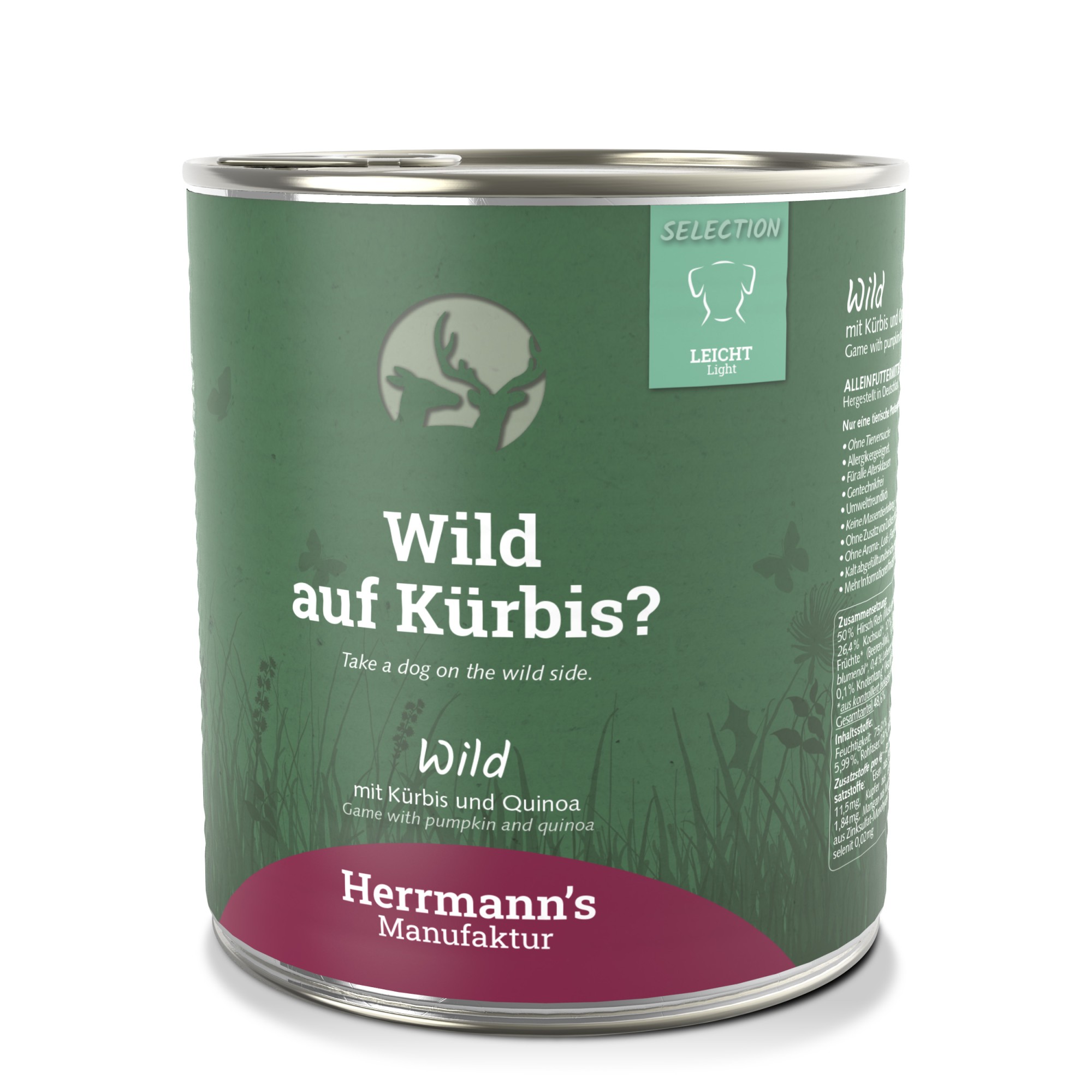 Herrmann's Light hond Hert met pompoen 800 gr. - per 6 stuks