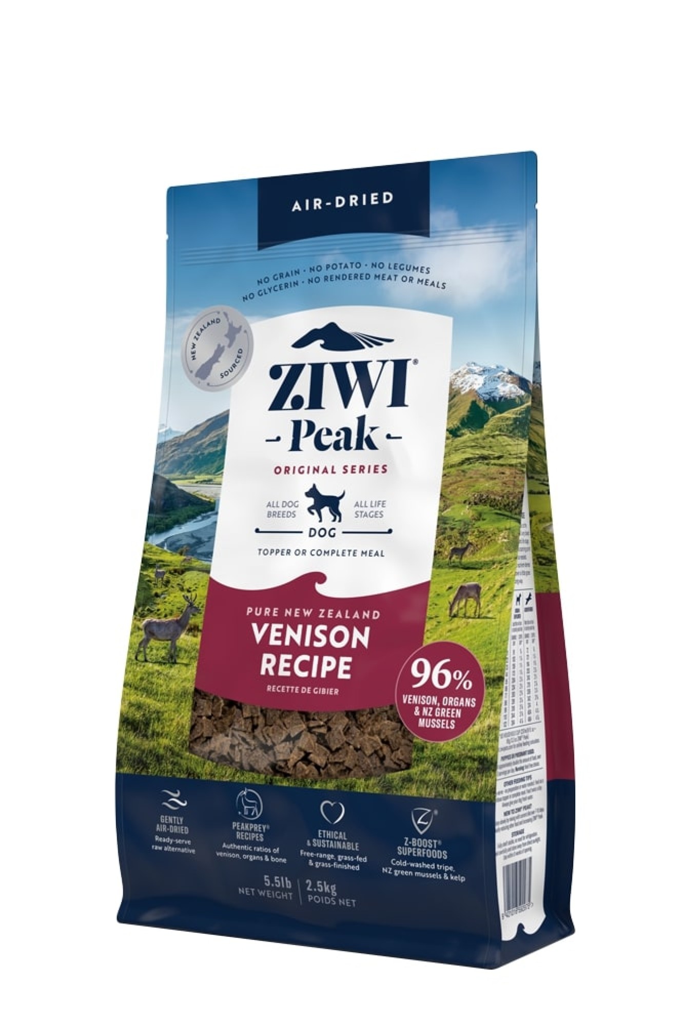 Ziwi Peak Air-Dried hondenvoeding Hert 2,5 kg