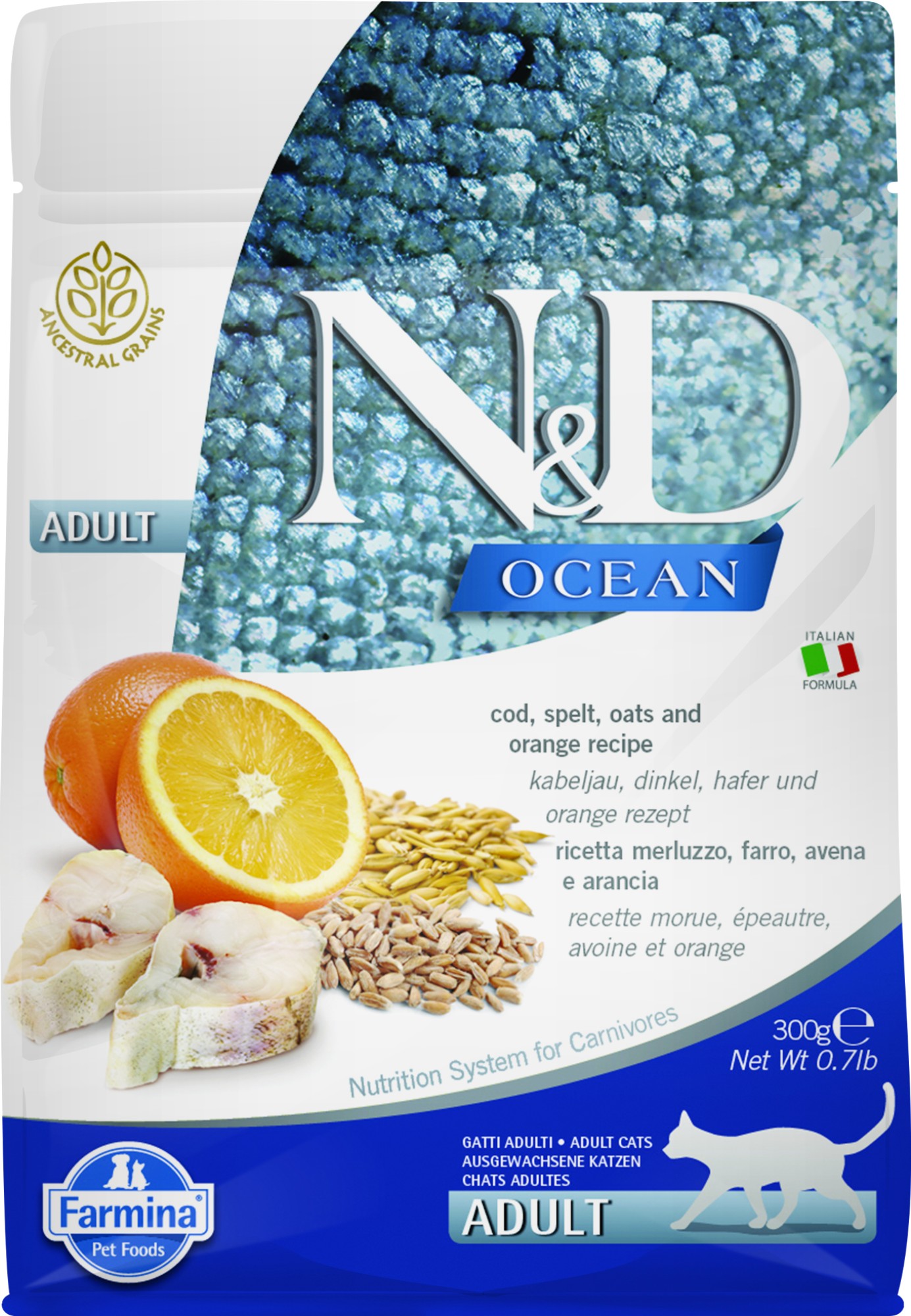 N&D Ocean kattenvoeding Kabeljauw 300 gr.