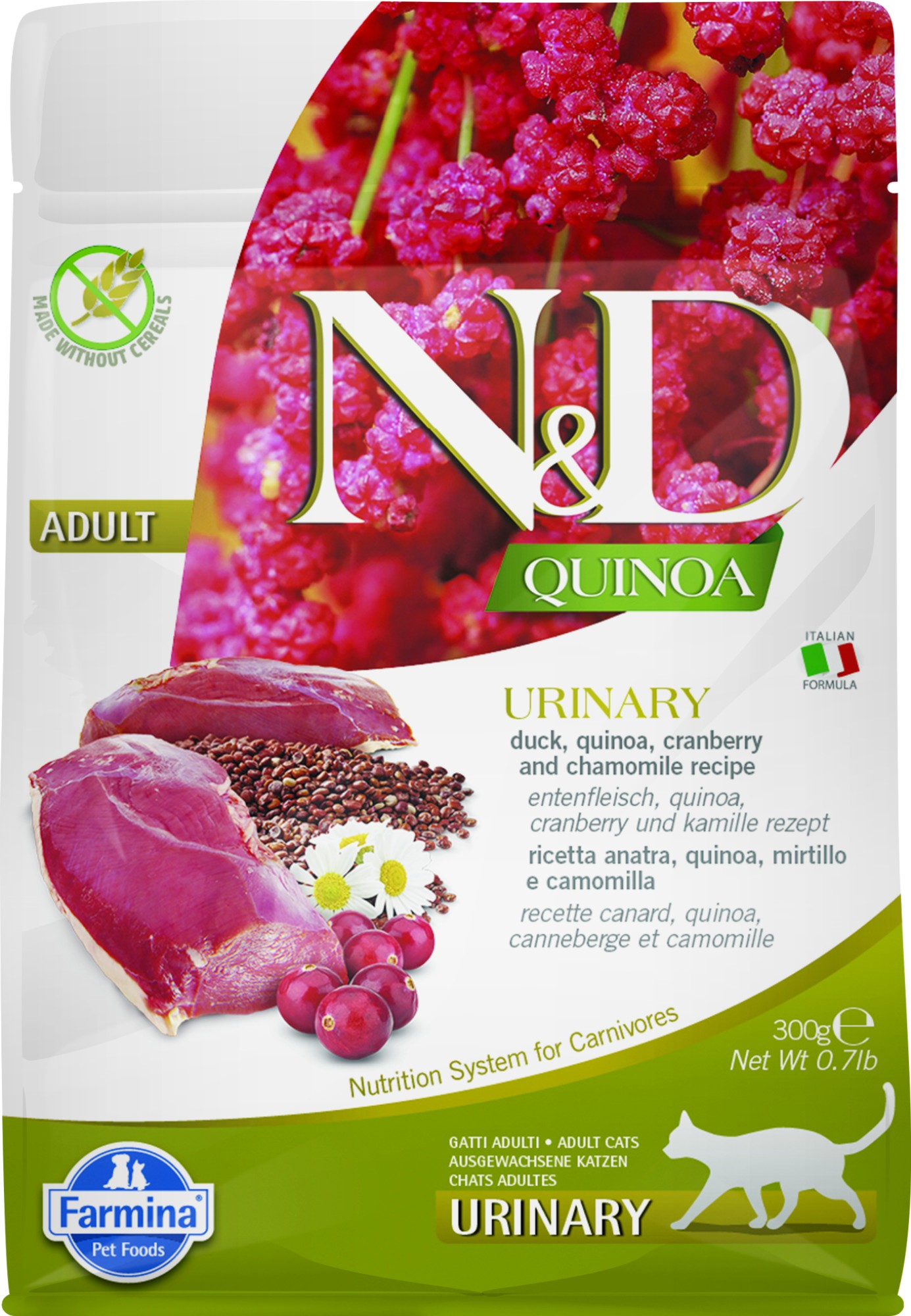 N&D Quinoa kattenvoeding Urinary Eend 300 gr.