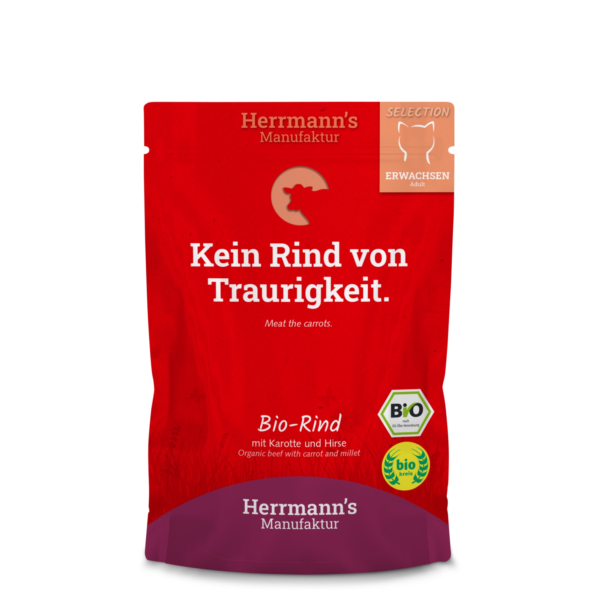 Herrmann's Bio Selection kat Rund met wortel 100 gr. - per 20 stuks