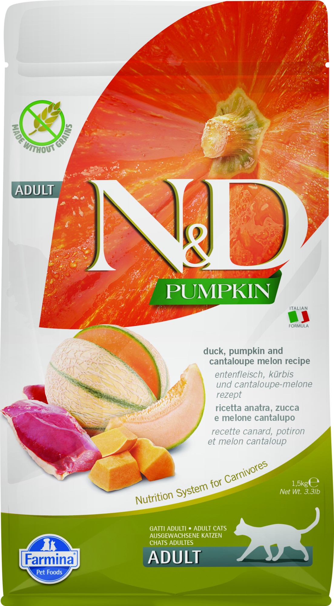 N&D Pumpkin kattenvoeding Eend 1,5 kg