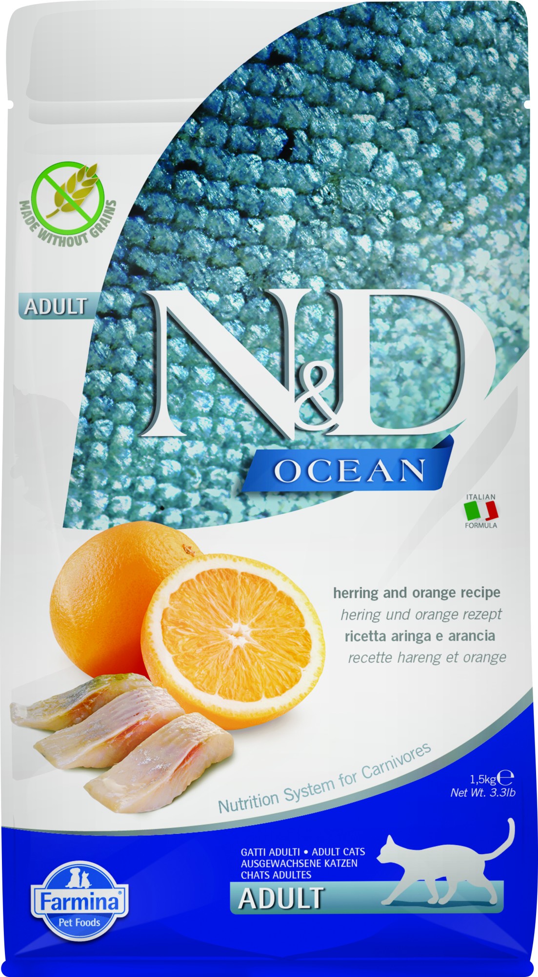 N&D Ocean kattenvoeding Haring met Sinaasappel 1,5 kg
