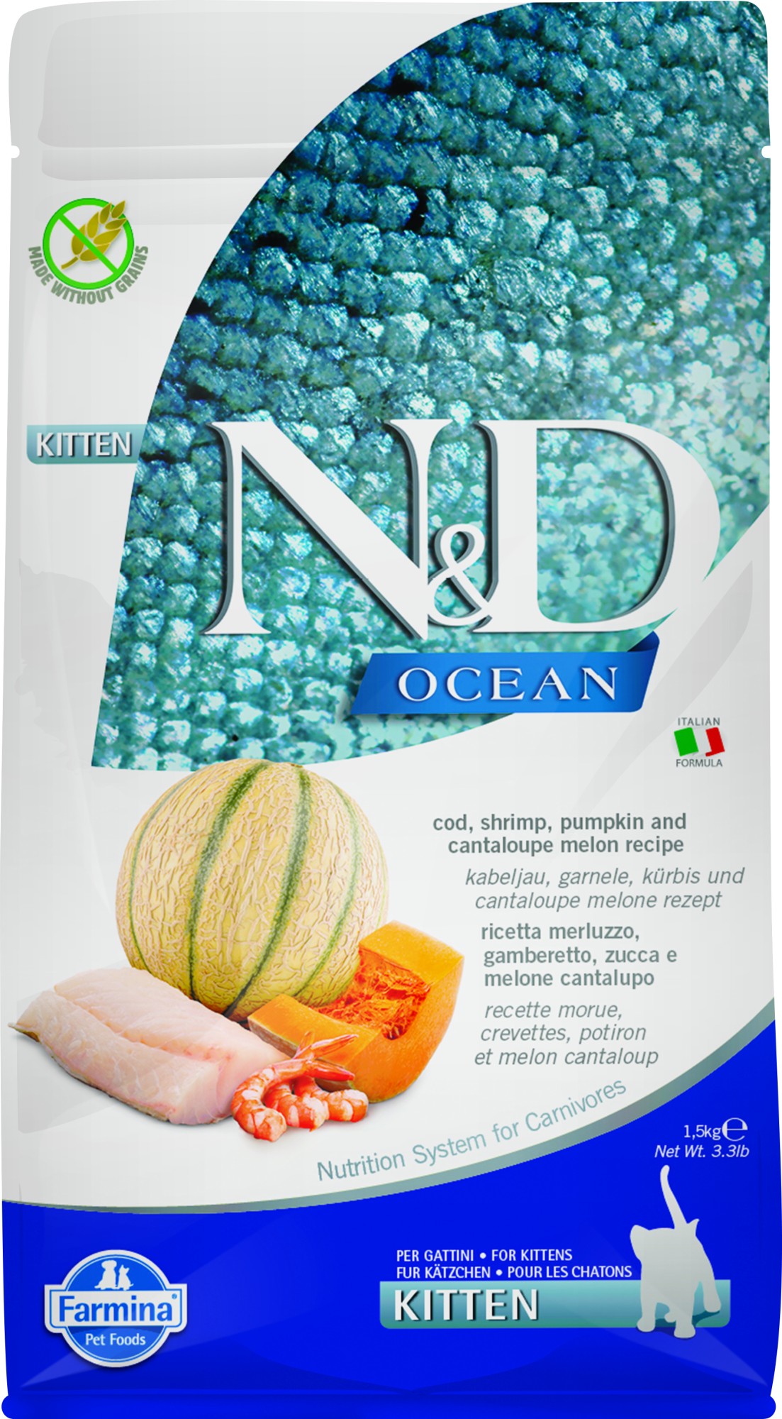 N&D Ocean voeding voor de kitten Kabeljauw 1,5 kg