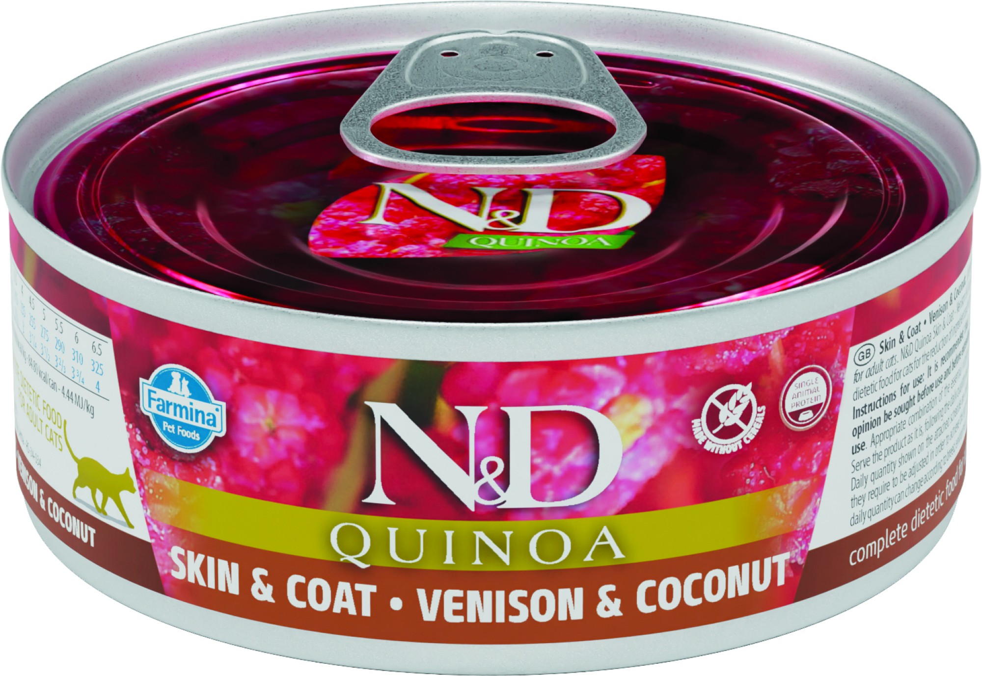 N&D Quinoa natvoeding voor de kat Skin&Coat Hert 80 gr. - per 24 stuks
