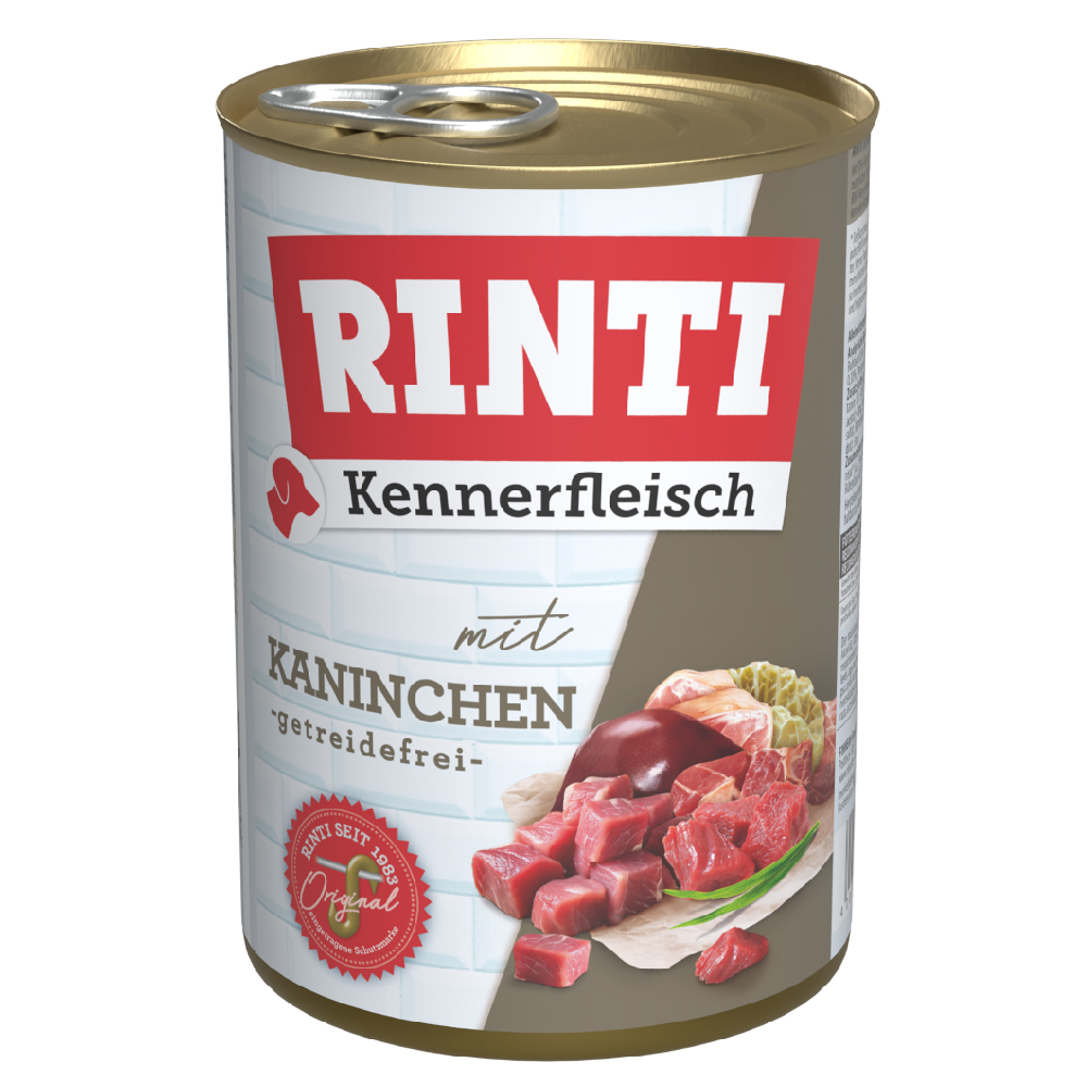 Rinti Voordeelpakket  Kennerfleisch  24 x 400 g Hondenvoer - Konijn