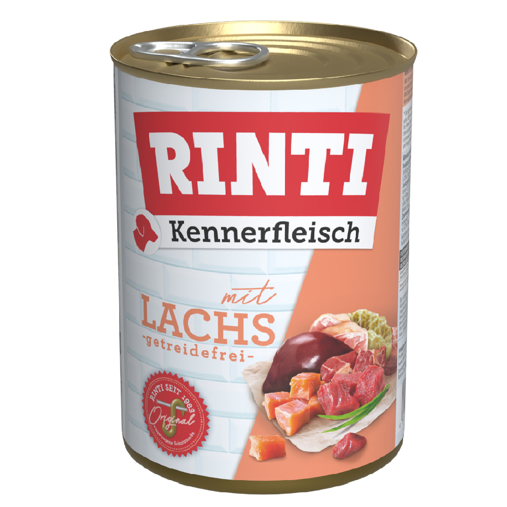 Rinti Voordeelpakket  Kennerfleisch  24 x 400 g Hondenvoer - Zalm