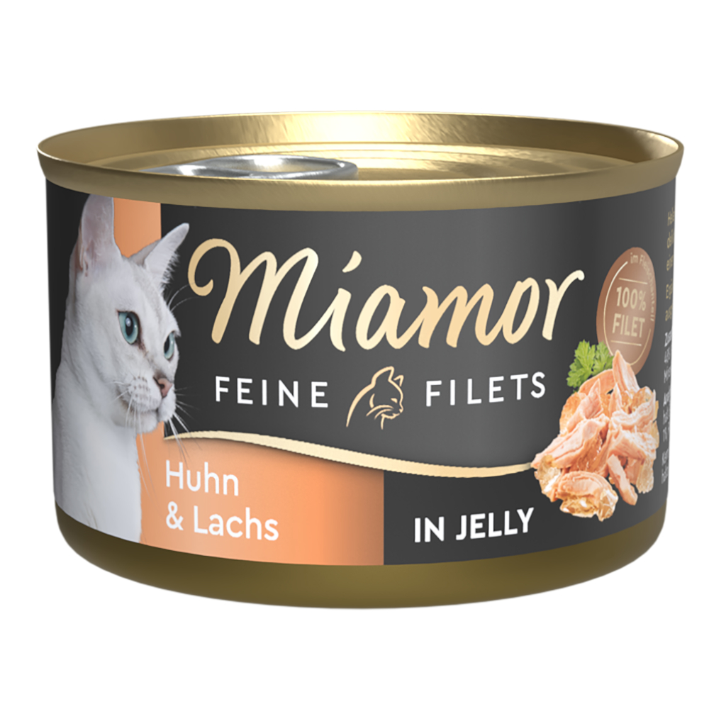Miamor Voordeelpakket  Fijne Filets 24 x 100 g Kattenvoer - Kip & zalm in jelly