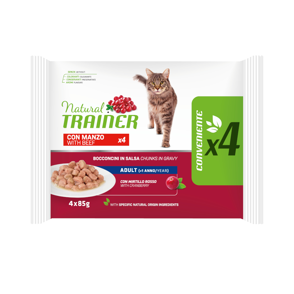 Trainer Natural Cat Natural Trainer Adult Natvoer voor Katten - Voordeelpakket: 60 x 85 g  Rund