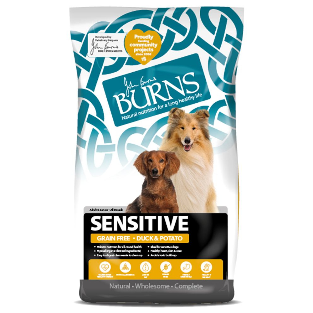 Burns 2x12kg  Sensitive graanvrij eend & Aardappel droogvoer voor honden