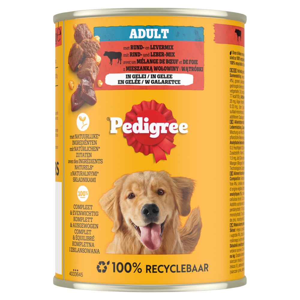 Pedigree 24x  Adult Hondenvoer Nat Blik Rund 400 gr