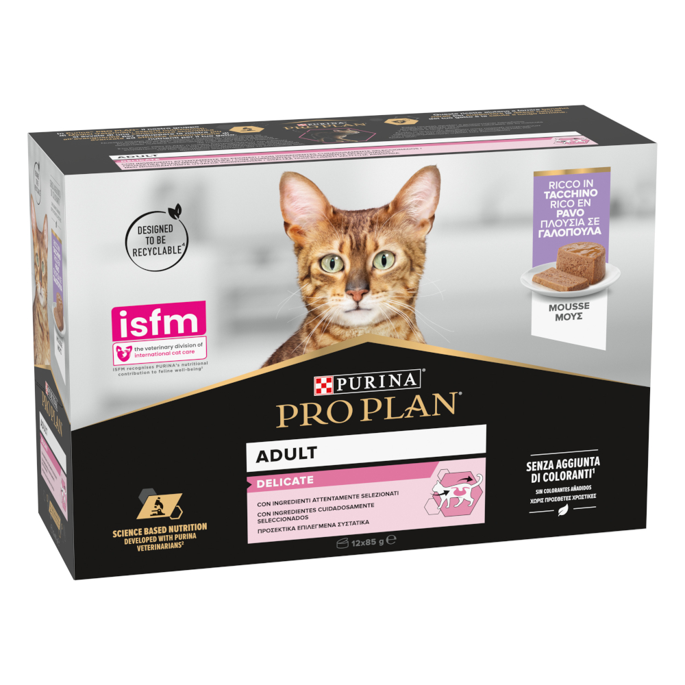 Pro Plan MP  Cat Delicate 12 x 85 g - Kalkoen Mousse