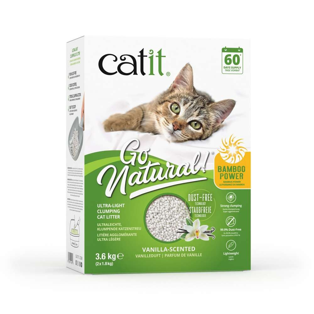 Catit 3.6kg  Natuurlijk! Bamboe strooisel vanille kattenbakvulling