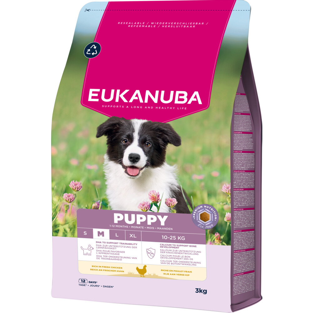 Eukanuba 3x  Life Care Dog Puppy Medium Hondenvoer Chicken 3 kg